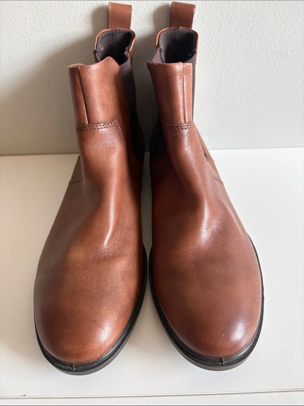 ECCO Brown Leather Chelsea Ankle Boots Women’s EU 42 Pull On